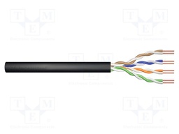 Wire; U/UTP; 4x2x24AWG; 5e; wire; Cu; outdoor; Insulation: PE; black