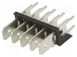 Terminal: spade terminal strip; 6.3mm; 0.8mm; THT; steel; tinned