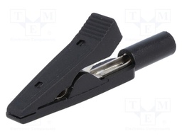Crocodile clip; 10A; 60VDC; black; Overall len: 41.5mm