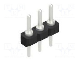 Connector: pin strips; pin header; male; PIN: 3; 2.54mm; THT; 1x3