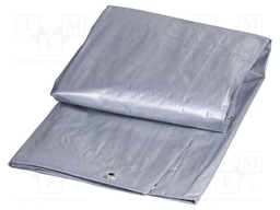 Tarpaulin; L: 3m; Width: 2m; silver; with metal rings; 120g/m2; 6m2