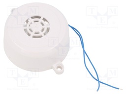 Sound transducer: piezo alarm; 3.5kHz; Sound level: 110dB; 20g