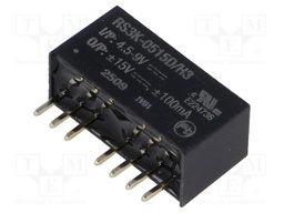 Converter: DC/DC; 3W; Uin: 4.5÷9V; Uout: 15VDC; Uout2: -15VDC; SIP8