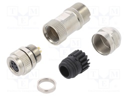 Connector: M8; female; PIN: 4; straight; for cable; plug; 3A; 30V