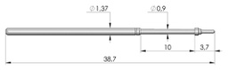 Test needle; Operational spring compression: 9.3mm; 8A; Ø: 0.64mm