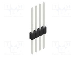 Connector: pin strips; pin header; male; PIN: 4; 1.27mm; THT; 1x4