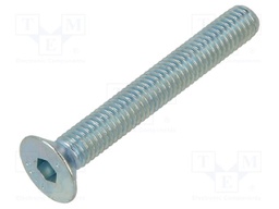 Screw; M6x45; Head: countersunk; hex key; HEX 4mm; steel; zinc