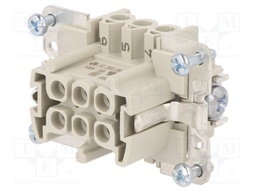 Connector: HDC; female; PIN: 6; size 6; Pitch: 44x27mm; 500V; 16A