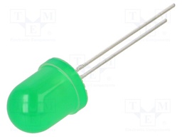 LED; 10mm; green; 2900mcd; 60°; Front: convex