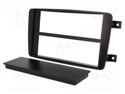 Radio mounting frame; Mercedes; 2 ISO; black; Kit: cover