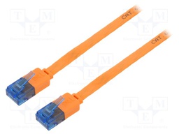 Patch cord; U/UTP; 6a; stranded; Cu; PVC; orange; Len: 0.5m; 32AWG