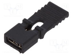 Jumper; pin strips; female; open,with holder; 2.54mm; 1x2; black
