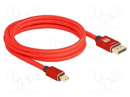 Cable; DisplayPort plug,mini DisplayPort plug; textile; Len: 2m