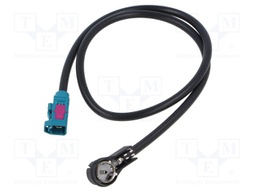 Cable; Fakra socket,ISO plug angled; black; angled,straight