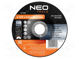 Cutting wheel; Ø: 125mm; Holder: assembly hole; Øhole: 22.2mm