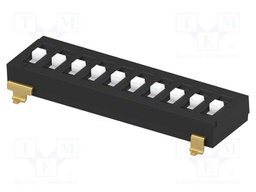 Switch: DIP-SWITCH; Poles number: 10; ON-OFF-ON; 0.025A/24VDC
