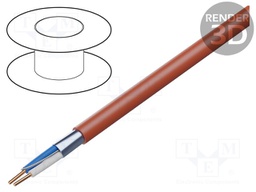 Wire; HTKSHekw; 1x2x1mm2; Al-PET foil; PVC; red; 150V; CPR: Eca