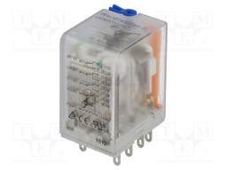 Relay: electromagnetic; 4PDT; Ucoil: 24VDC; 5A/250VAC; 5A/24VDC; 5A