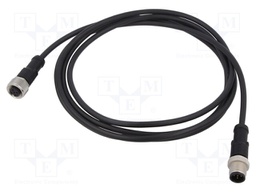 Cable: for sensors/automation; PIN: 5; M12-M12; 0.5m; plug; plug