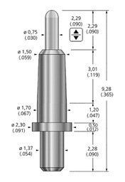 Test needle; Operational spring compression: 1.52mm; 3A; 0.8N