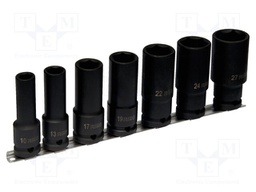 Wrenches set; 6-angles,socket spanner,impact; Mounting: 1/2"