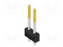 Connector: pin strips; pin header; male; PIN: 2; 2.54mm; THT; 2x1