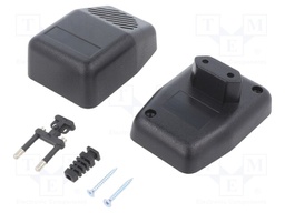 Enclosure: for power supplies; X: 62mm; Y: 85mm; Z: 50mm; ABS; black