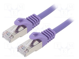 Patch cord; S/FTP; 6a; solid; Cu; LSZH; violet; Len: 2m; 27AWG