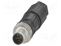 Connector: M12; plug; PIN: 5; 48V; straight; IP65; IDC; Contacts: CuSn