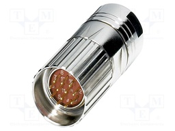 Connector: M23; plug; PIN: 17; crimped; straight; shielded; IP67; RF
