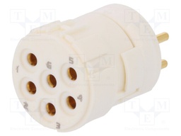 Connector: M23; PIN: 6; female; THT; 300V; 20A; Series: Han M23