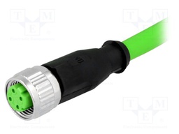 Plug; M12; PIN: 4; female; D code-Ethernet; 10m; Insulation: PVC
