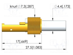 Test plug; HFS-819; 27.5mm; test needles; 100Ω; plug