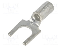 Fork terminal; M4,5; crimped; for cable; non-insulated; copper
