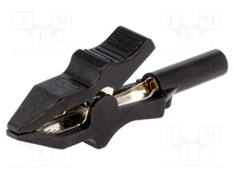 Crocodile clip; 10A; 50VDC; black; Grip capac: max.15mm