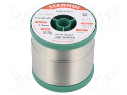 Soldering wire; Sn99,3Cu0,7; 0.7mm; 500g; lead free; reel; 2.5%