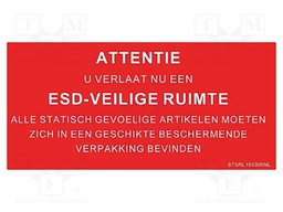 Information board; ESD,NL; 150x300mm; red