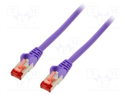 Patch cord; S/FTP; 6; stranded; Cu; LSZH; violet; 10m; halogen free