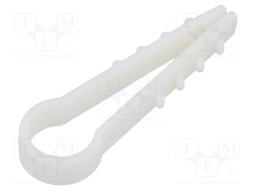 Holder; 100pcs; RoundDowel; Body: white; 10mm