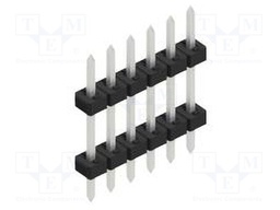 Connector: pin strips; pin header; male; PIN: 6; 2mm; THT; 1x6; 100V