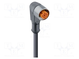 Cable: for sensors/automation; M12; PIN: 4; angled; 2m; plug; 4A