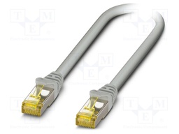 Patch cord; S/FTP; 6a; stranded; Cu; LSZH; grey; 1m; 26AWG; Cores: 8