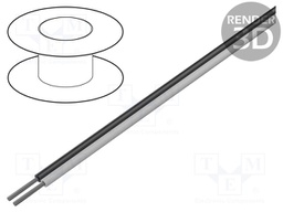 Wire: loudspeaker cable; stranded; Cu,tinned; white-black; PVC