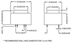 Transformer: encapsulated; 5VA; 117VAC; 24V; 24V; 104mA; 104mA
