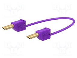Test lead; 60VDC; 30VAC; 19A; banana plug 4mm,both sides; violet