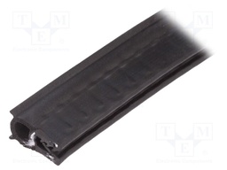 Hole and edge shield; EPDM; L: 20m; black; H: 20.5mm; W: 11mm