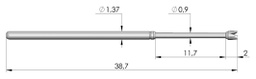 Test needle; Operational spring compression: 9.3mm; 3A; Ø: 1.5mm