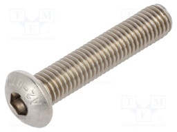 Screw; M10x50; Head: button; hex key; HEX 6mm; A2 stainless steel
