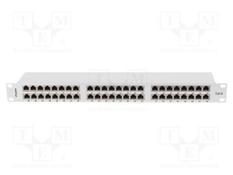 Patch panel; white; Number of ports: 48; Cat: 6; RJ45 socket x48