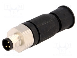 Connector: M8; male; PIN: 3; straight; for cable; plug